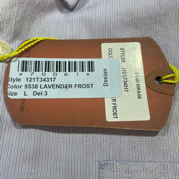 Tommy Bahama Lavender Frost Cotton Button Down Shirt Large Casual Coastal Resort - Picture 10 of 11